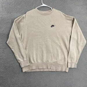 Nike Sportswear Sweatshirt Men L Tan Speckled Move To Zero Crewneck Pullover